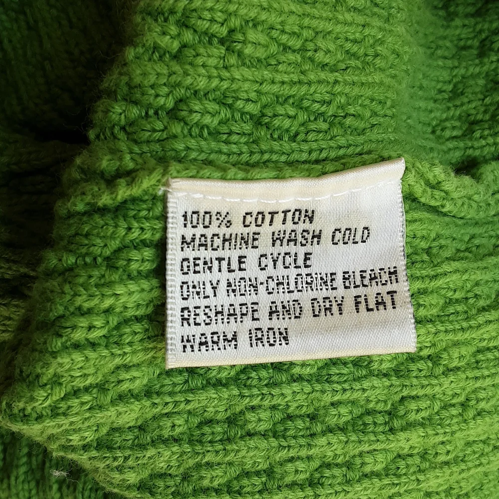Talbots Vibrant Green Classic Cable Knit Cozy Sweater Jacket.